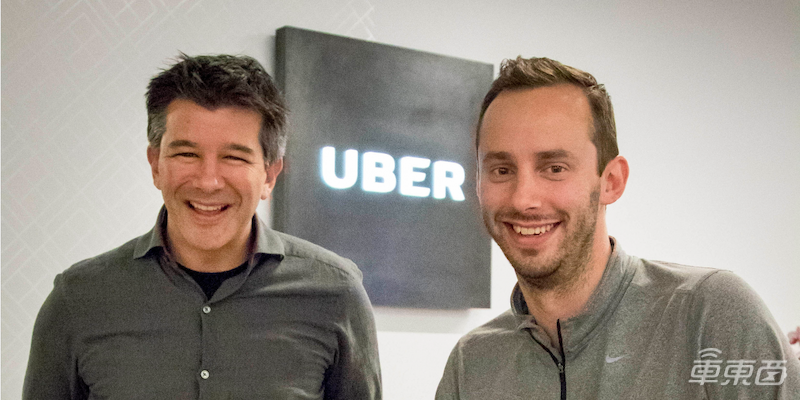 ▲时任Uber首席执行官的Kalanick（左）和Levandowski（右）
