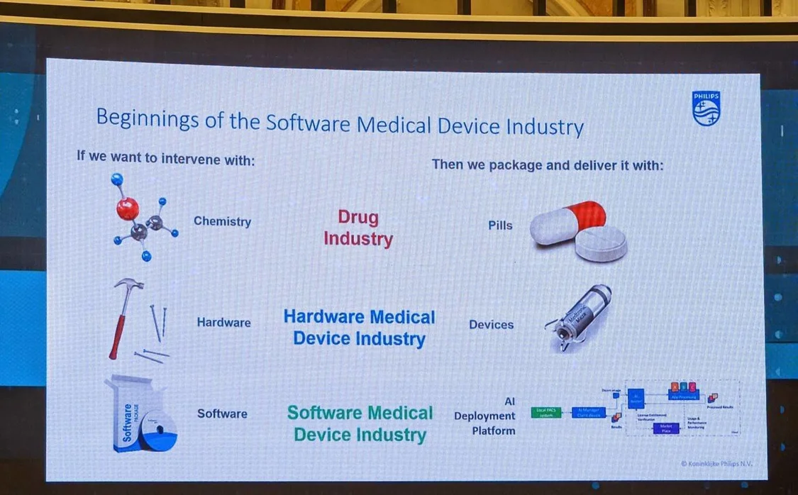 ▲ 利雅得人工智能峰会上，屏幕上显示 AI 制药的突破